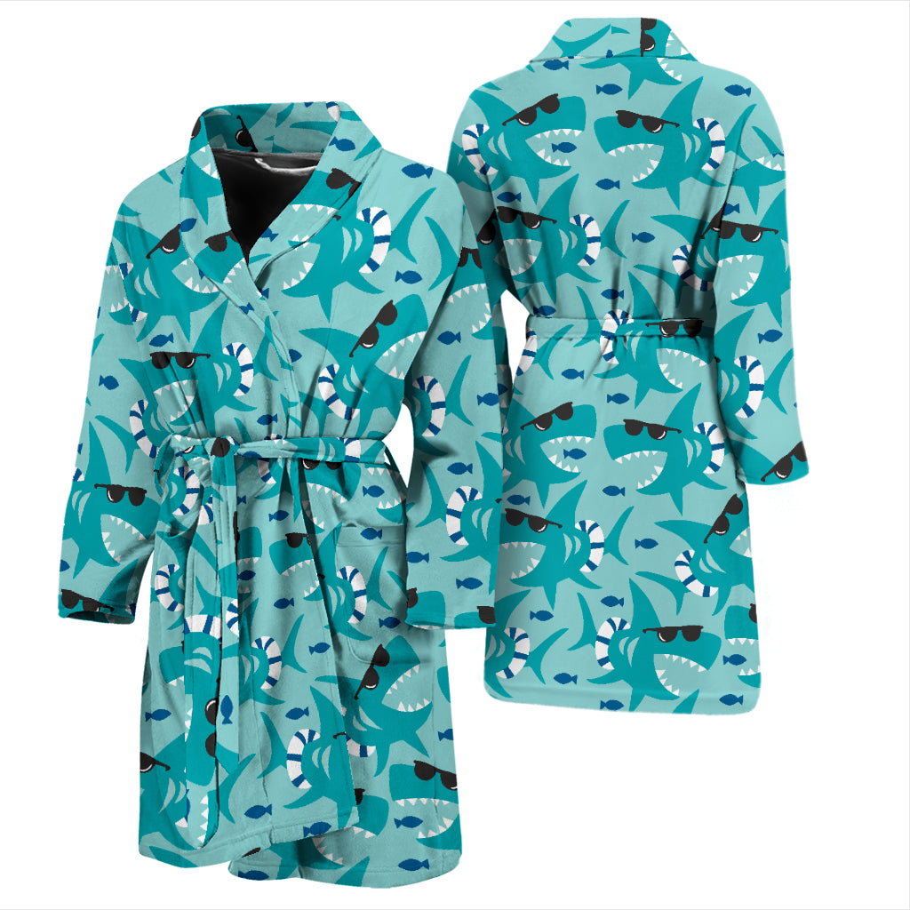 Shark Cute Print Design LKS302 Men Bathrobe