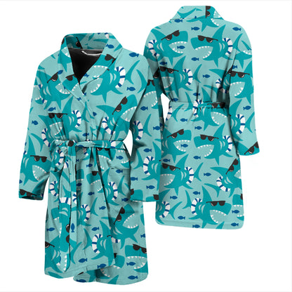 Shark Cute Print Design LKS302 Men Bathrobe