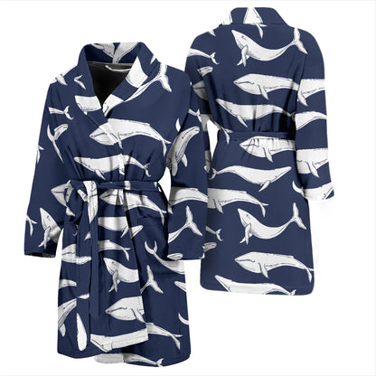 Whale Print Design LKS308 Men Bathrobe