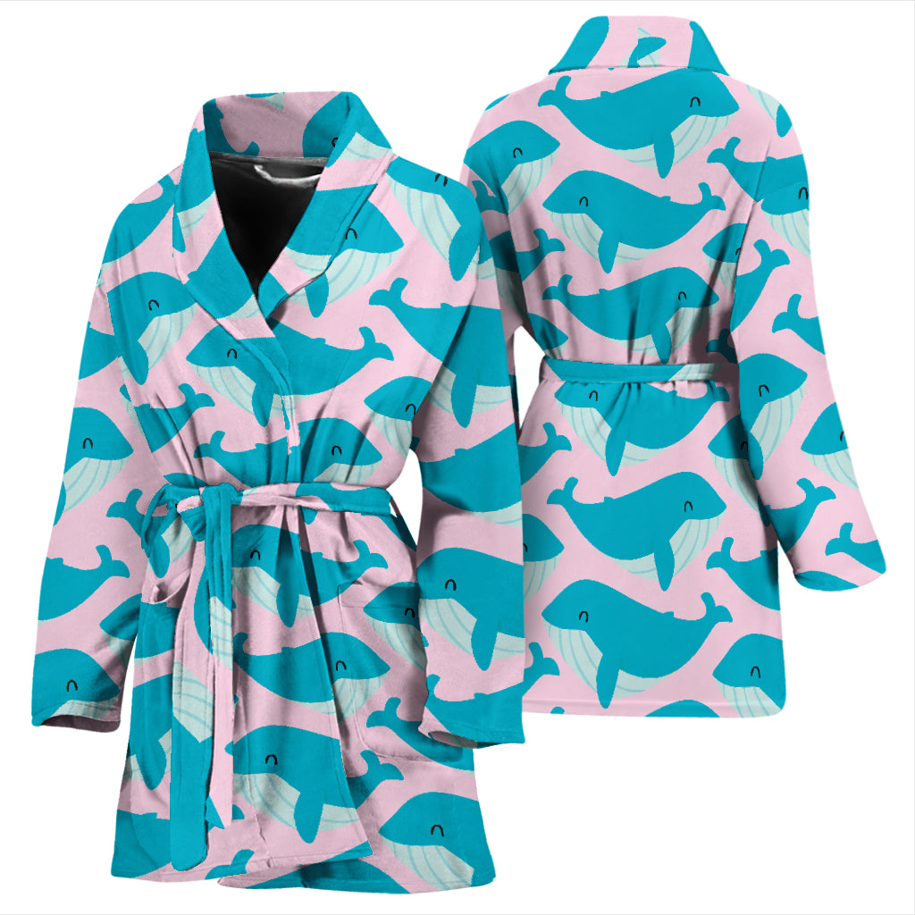 Whale Print Design LKS302 Women Bathrobe