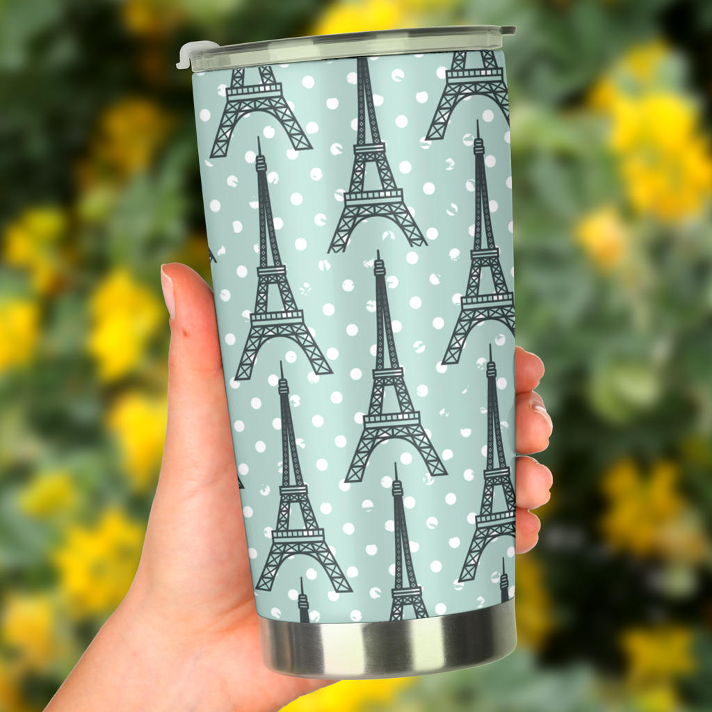 Eiffel Tower Polka Dot Print Tumbler