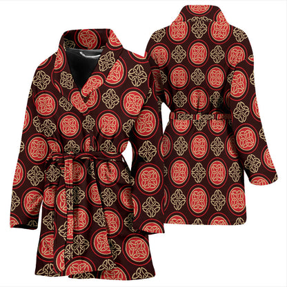 Celtic Pattern Print Design 02 Women Bathrobe