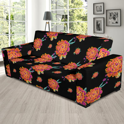 Marigold Pattern Print Design 01 Sofa Slipcover