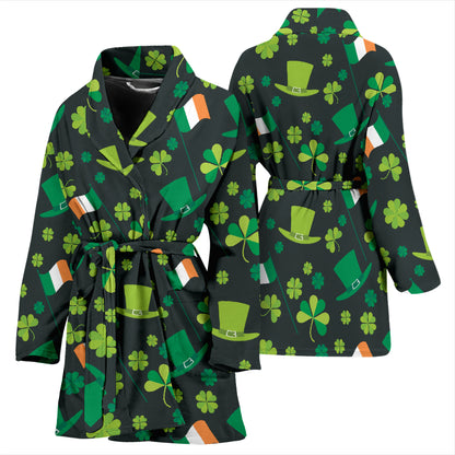 Shamrock Saint Patrick's Day Print Design LKS304 Women Bathrobe