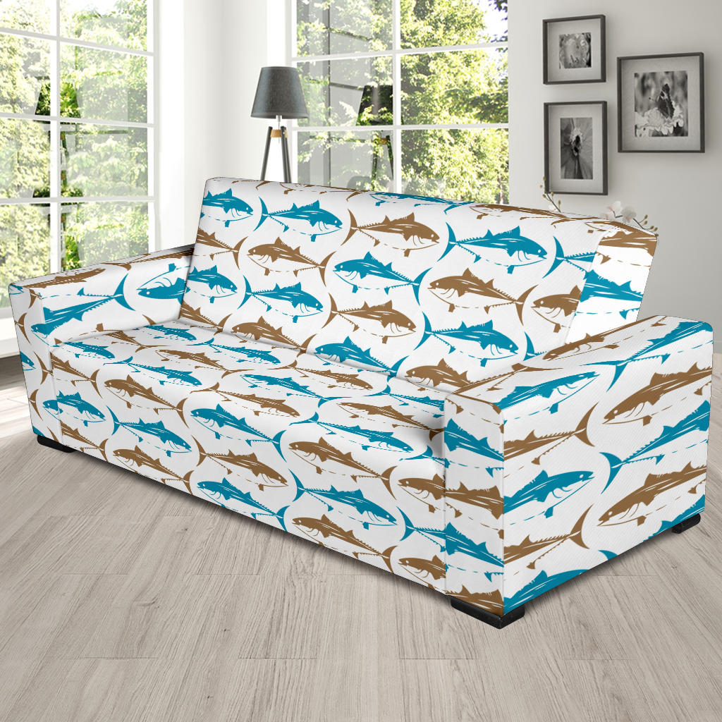Tuna Fish Print Design LKS301 Sofa Slipcover