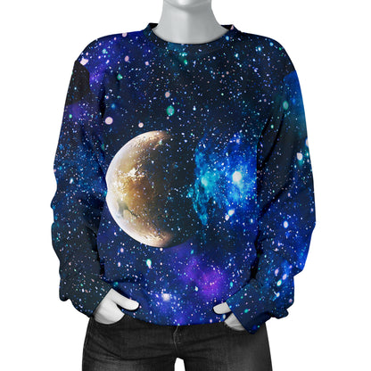 Galaxy Stardust Planet Space Print Women Long Sleeve Sweatshirt