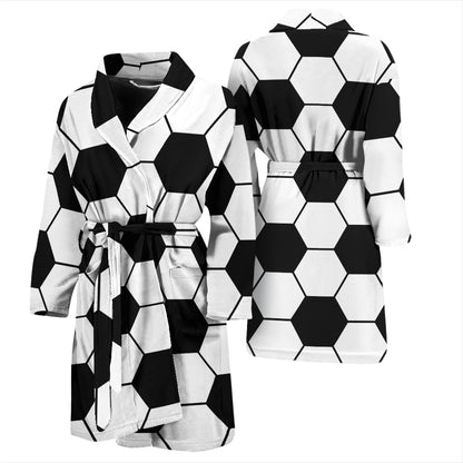 Soccer Ball Texture Print Design LKS303 Men Bathrobe