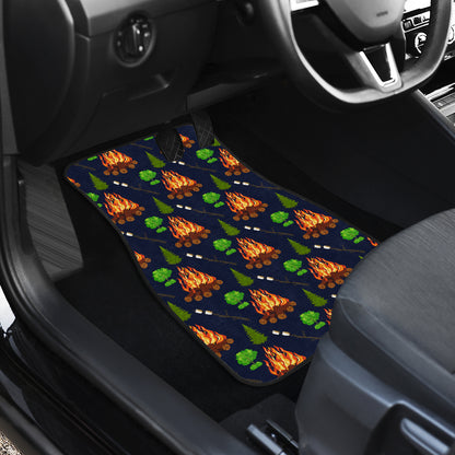 Camfire marshmallow Camping Design Print Car Floor Mats Front Back