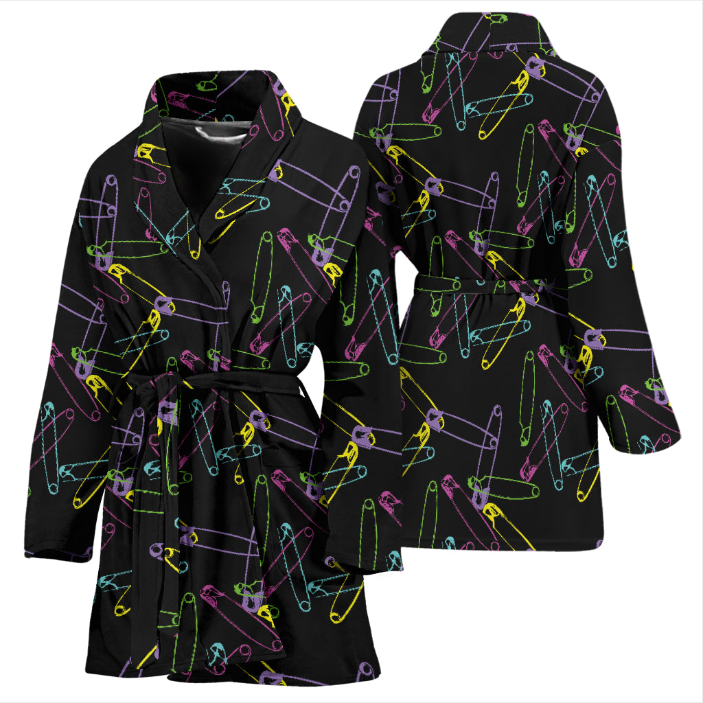 Safety Pin Print Design LKS304 Women Bathrobe