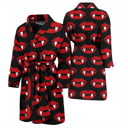 Vampire Lips Print Design LKS302 Men Bathrobe
