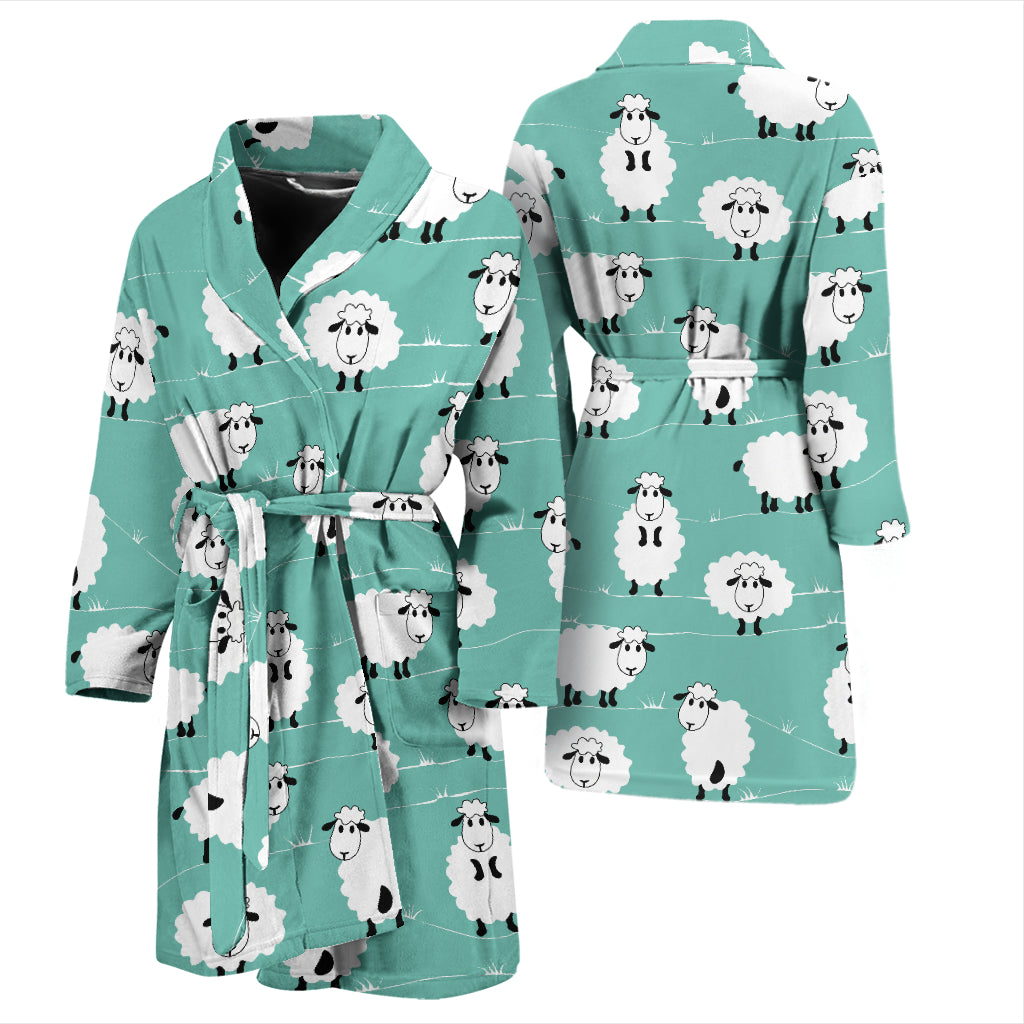 Sheep Print Design LKS404 Men Bathrobe
