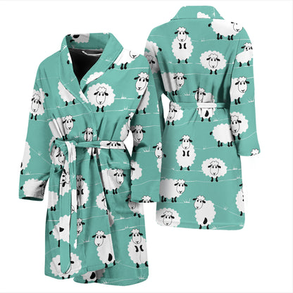 Sheep Print Design LKS404 Men Bathrobe
