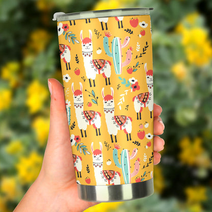 Llama Cute Themed Print Tumbler