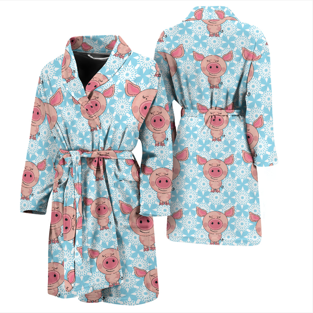 Pig Print Design LKS402 Men Bathrobe