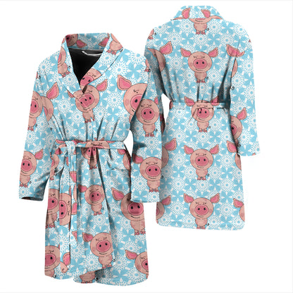 Pig Print Design LKS402 Men Bathrobe