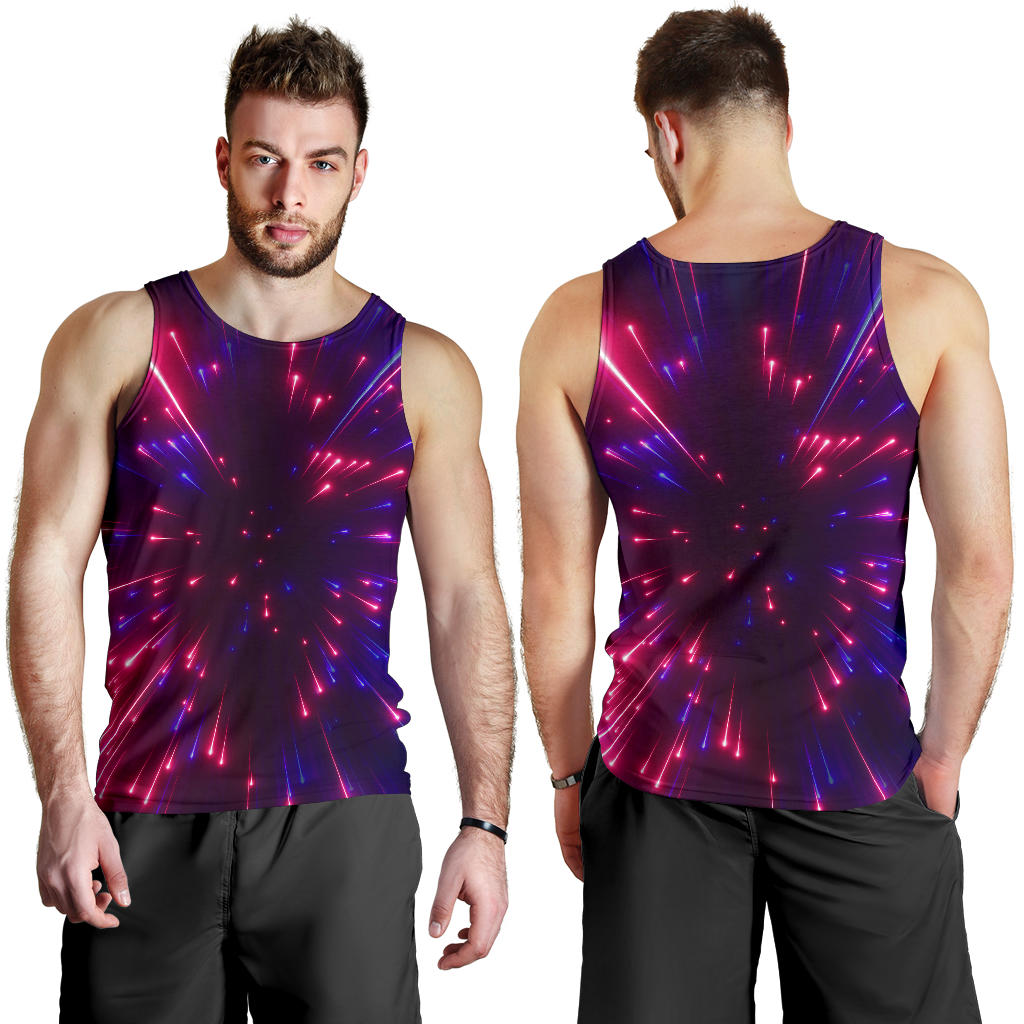 Celestial Purple Blue Neon Speed Light Men Tank Top