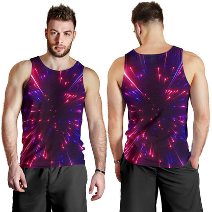 Celestial Purple Blue Neon Speed Light Men Tank Top