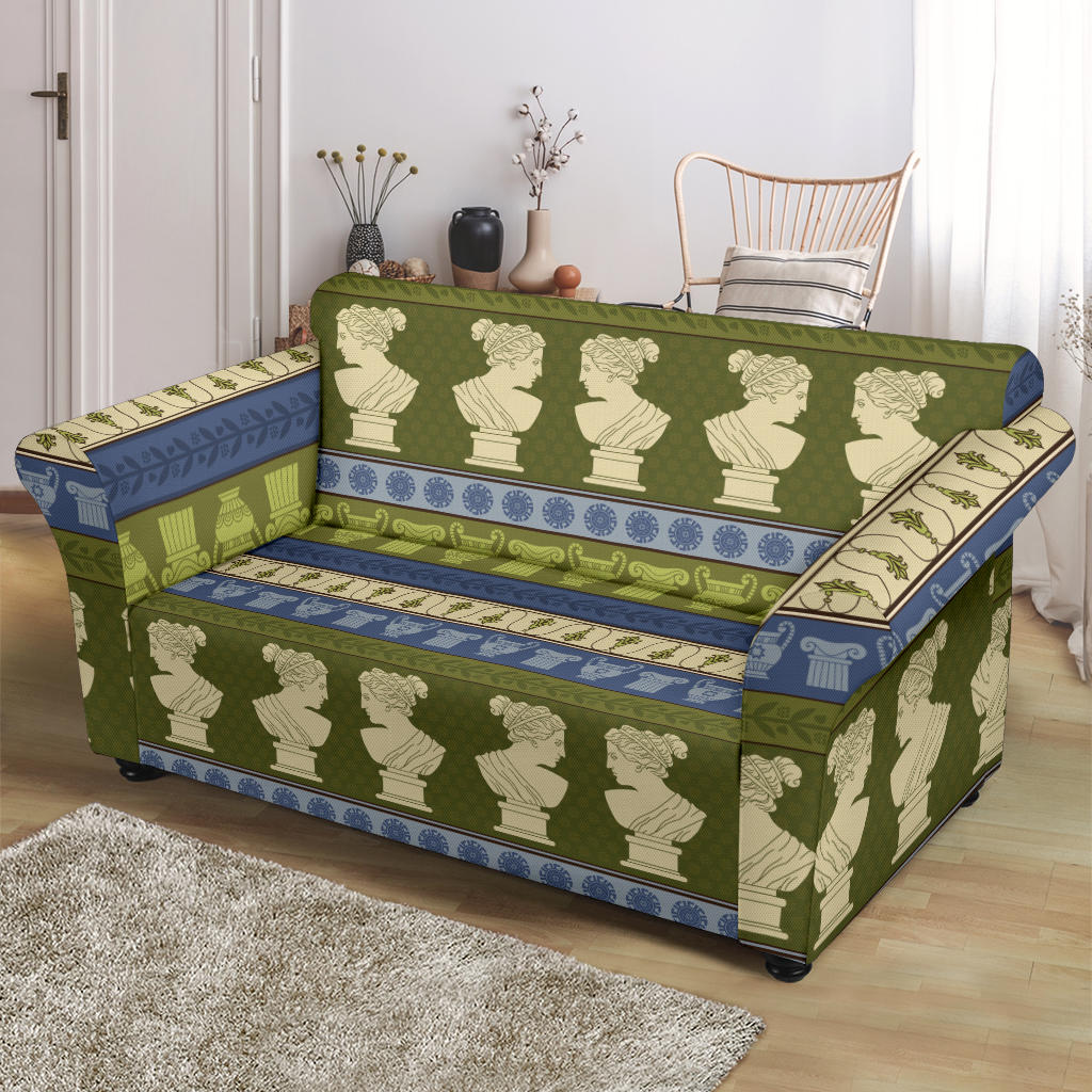 Ancient Greek Statue Print Design LKS301 Loveseat Couch Slipcover