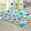 Airplane Colorful Pattern Print Design 01 Sofa Slipcover