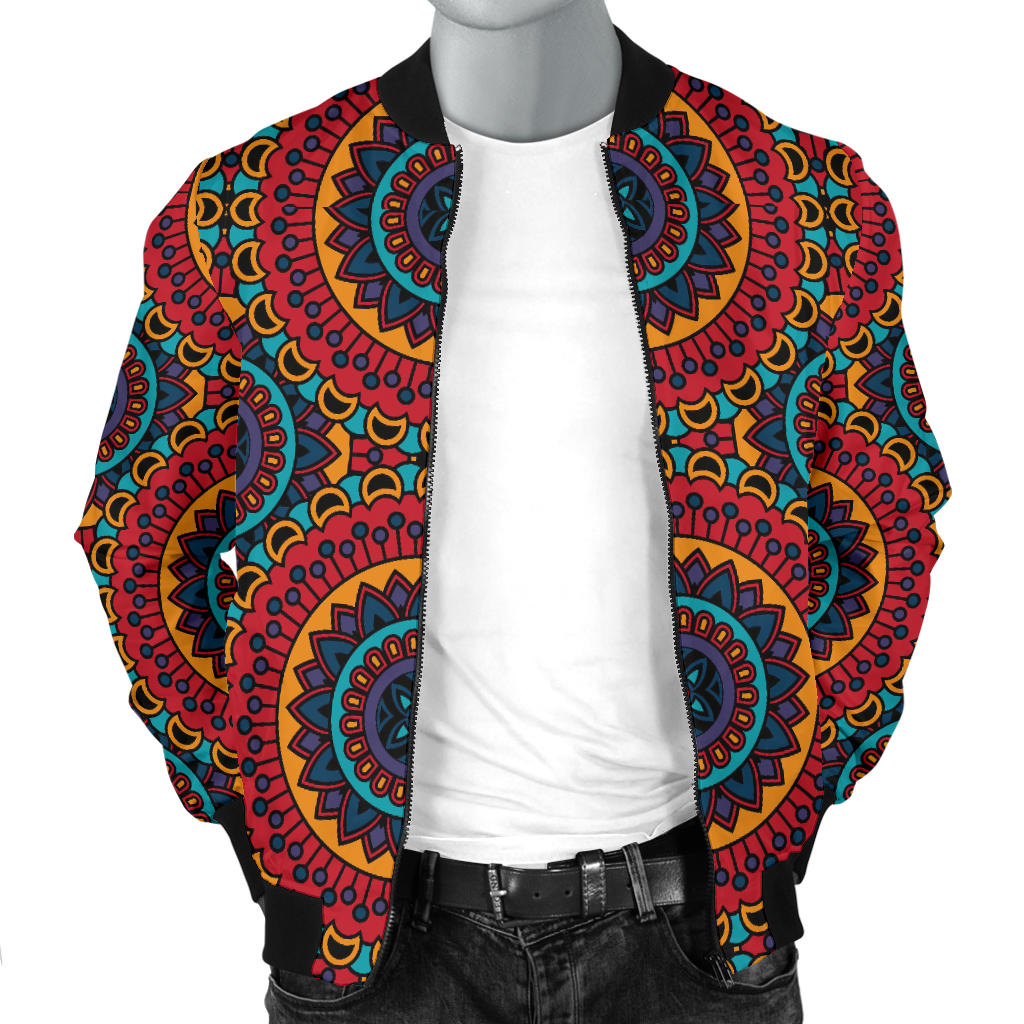Bohemian Mandala Style Print Men Bomber Jacket