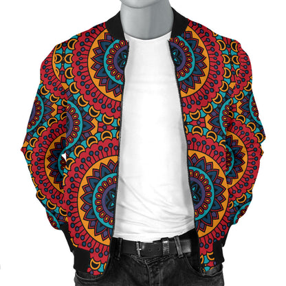 Bohemian Mandala Style Print Men Bomber Jacket