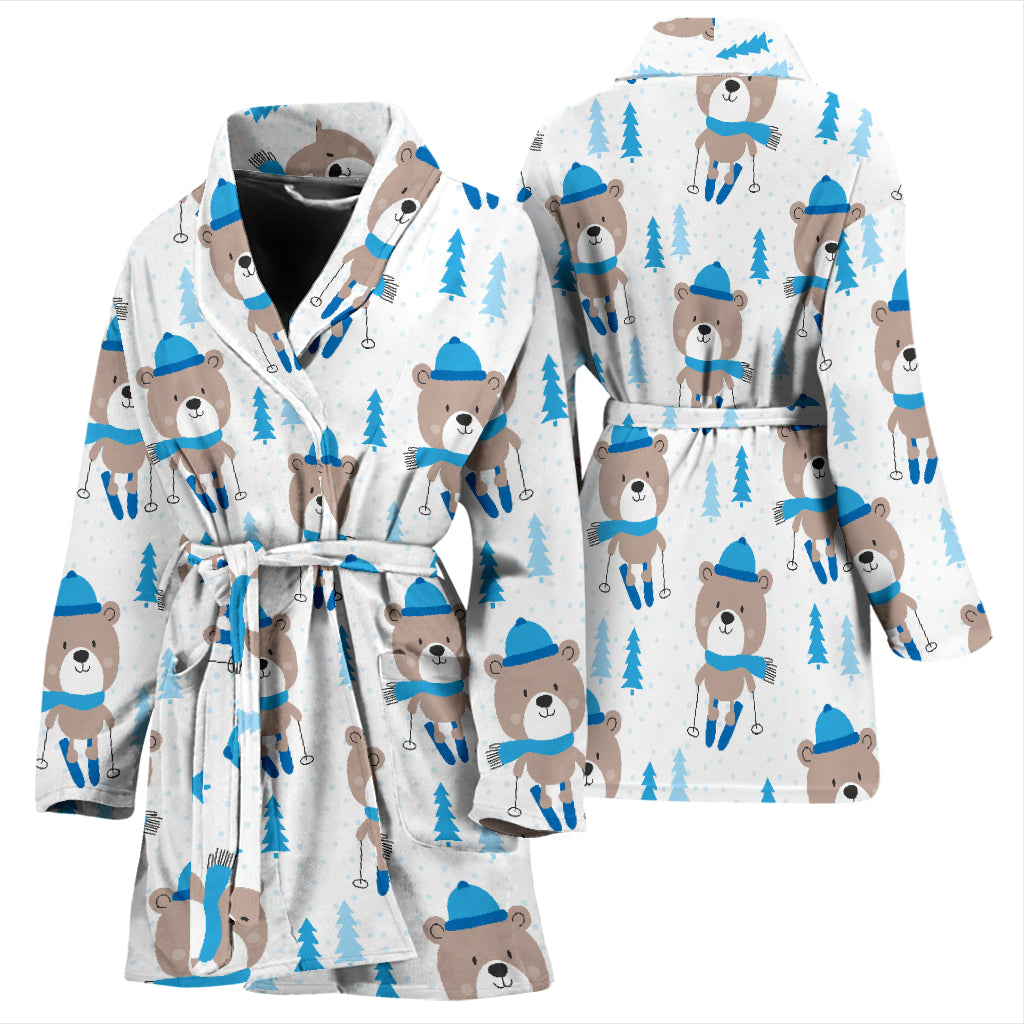 Ski Print Design LKS306 Women Bathrobe