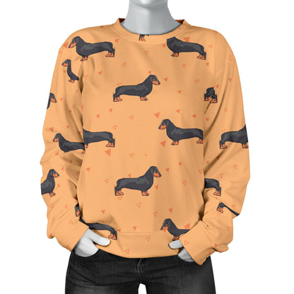 Dachshund Draw Print Pattern Women Long Sleeve Sweatshirt