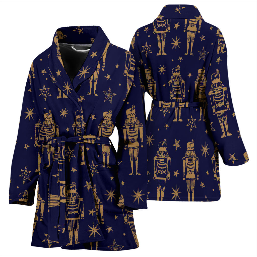 Nutcracker Pattern Print Design A05 Women Bathrobe