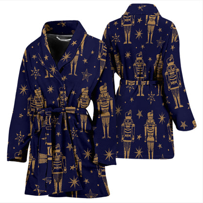 Nutcracker Pattern Print Design A05 Women Bathrobe
