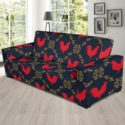 Rooster Pattern Print Design A02 Sofa Slipcover