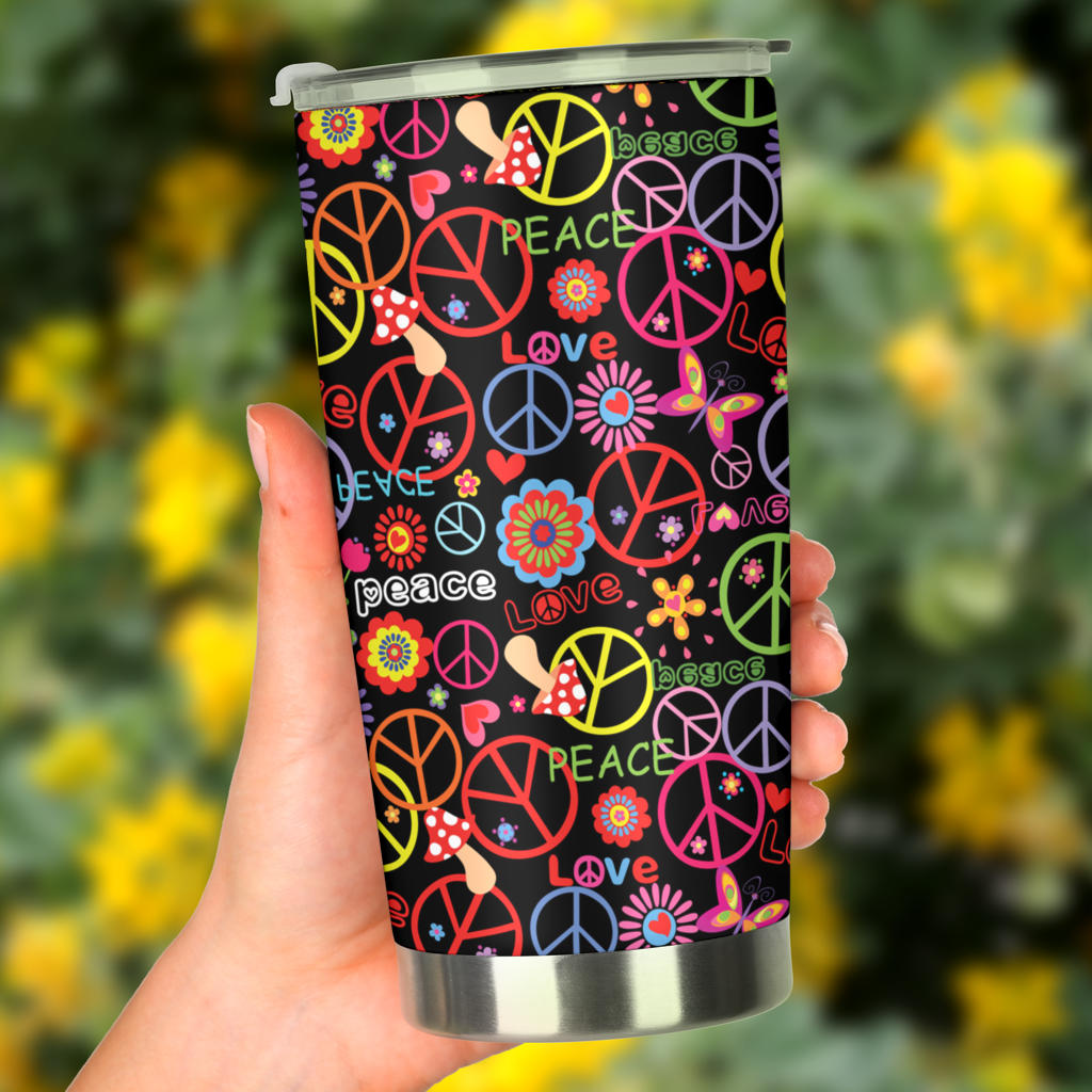 Peace Sign Colorful Design Print Tumbler