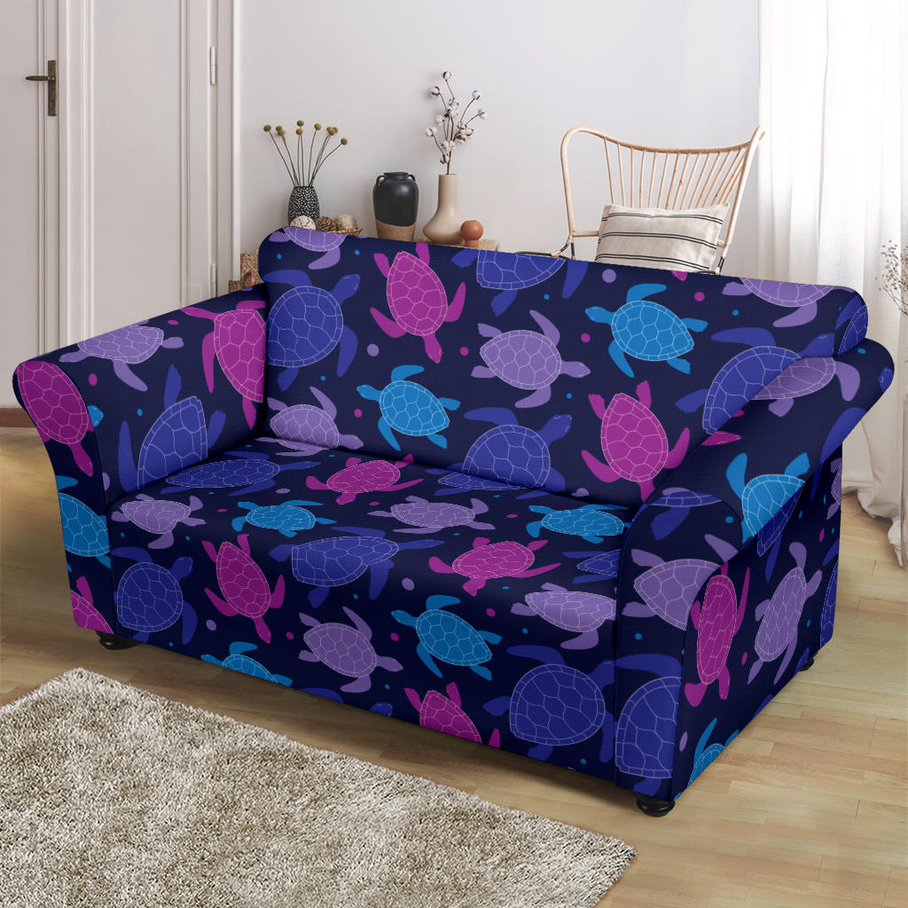Sea Turtle Print Design LKS309 Loveseat Couch Slipcover