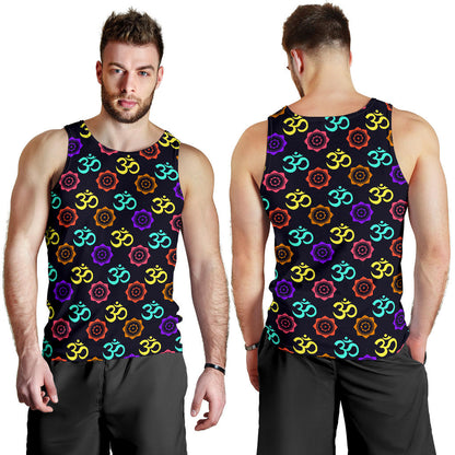 Chakra OM Print Pattern Men Tank Top
