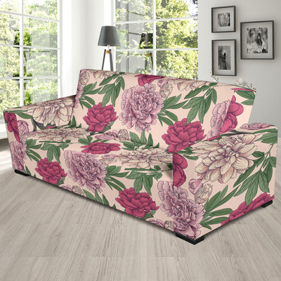 Peony Pattern Print Design A01 Sofa Slipcover