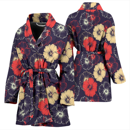 Tropical Flower Print Design LKS302 Women Bathrobe