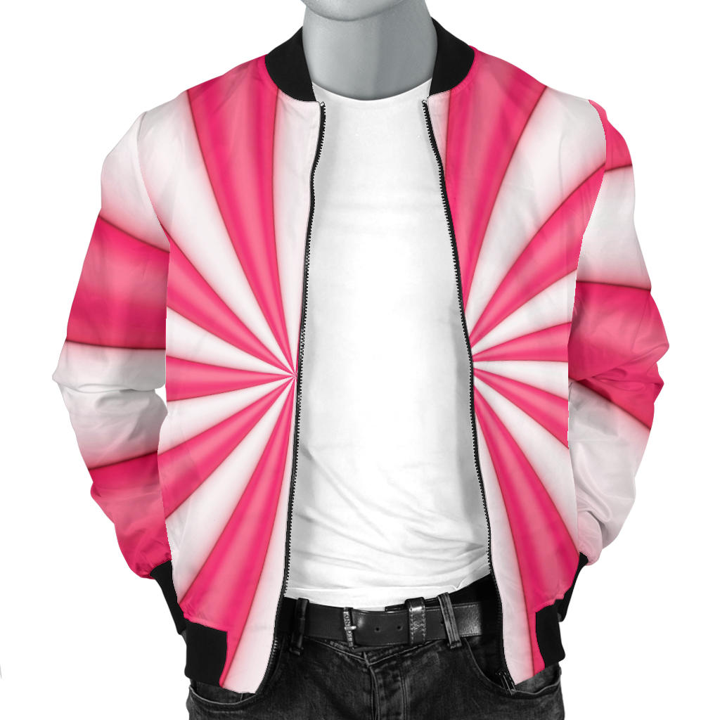 Vortex Twist Swirl Candy Print Men Bomber Jacket