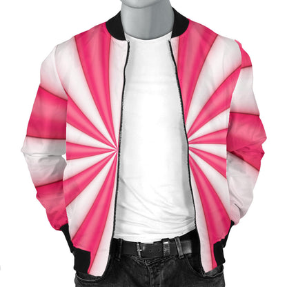 Vortex Twist Swirl Candy Print Men Bomber Jacket