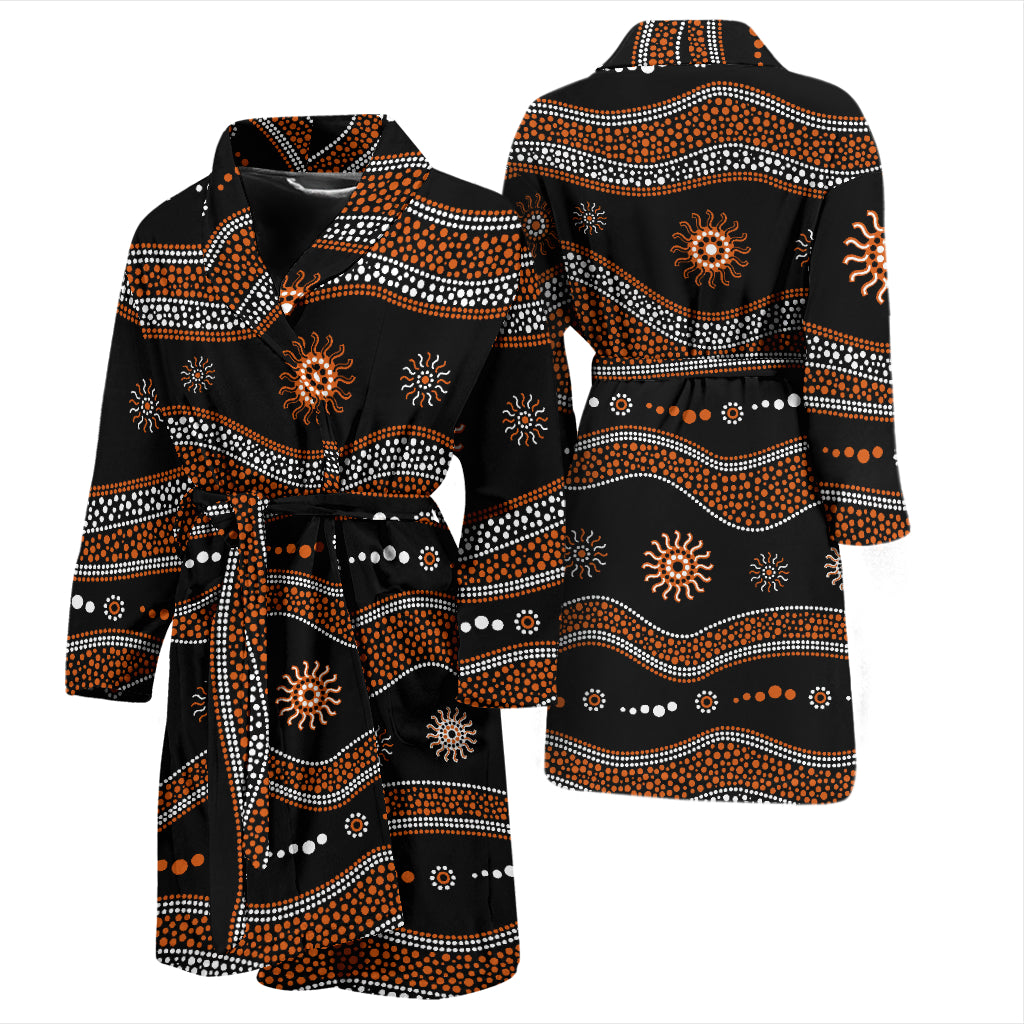 Aboriginal Print Design LKS404 Men Bathrobe