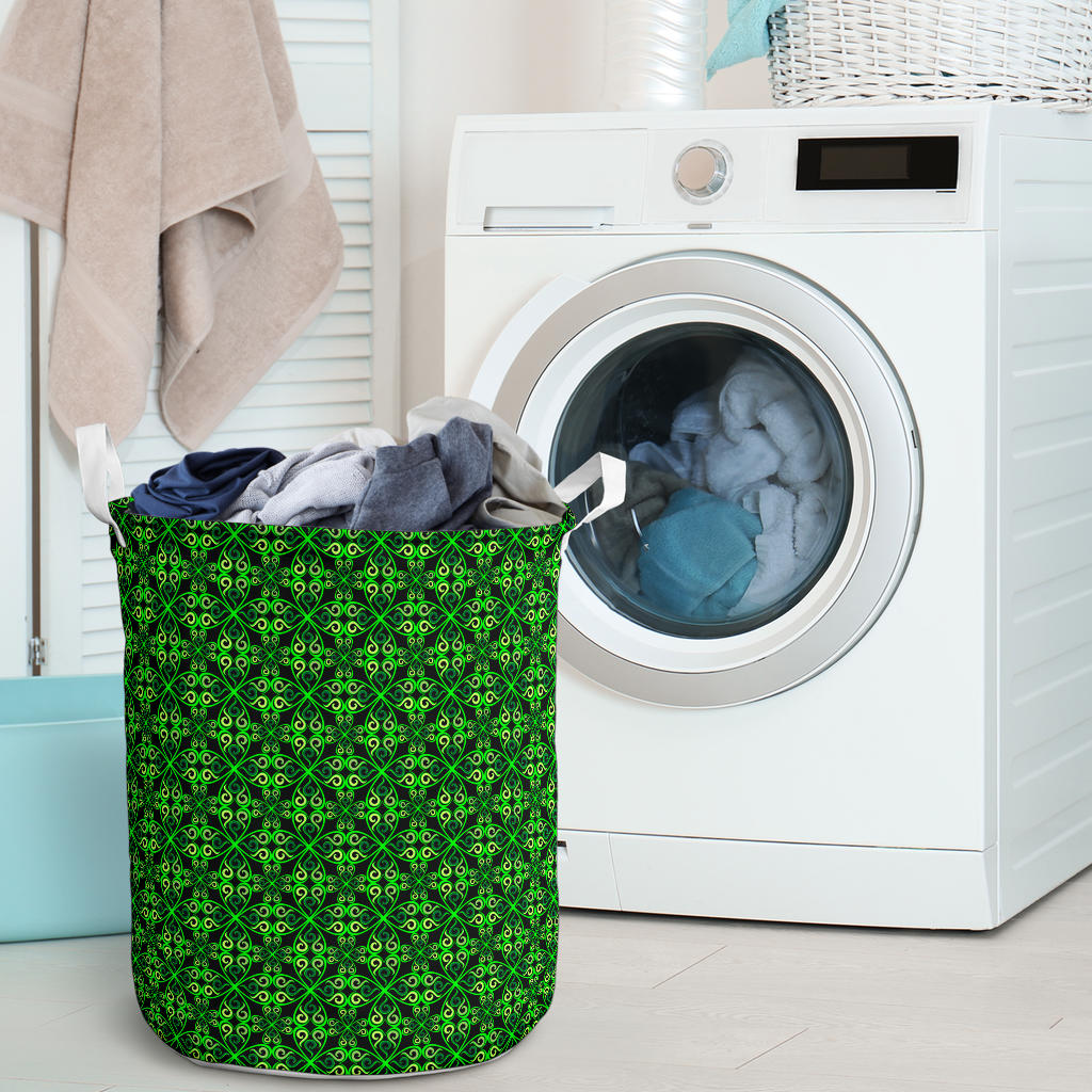 Celtic Green Neon Design Laundry Basket