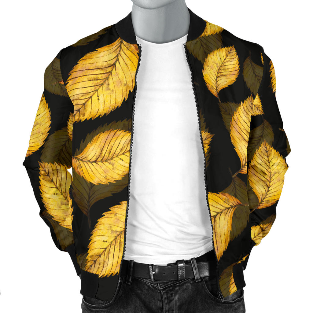 Elm Leave Summer Print Pattern Men Bomber Jacket