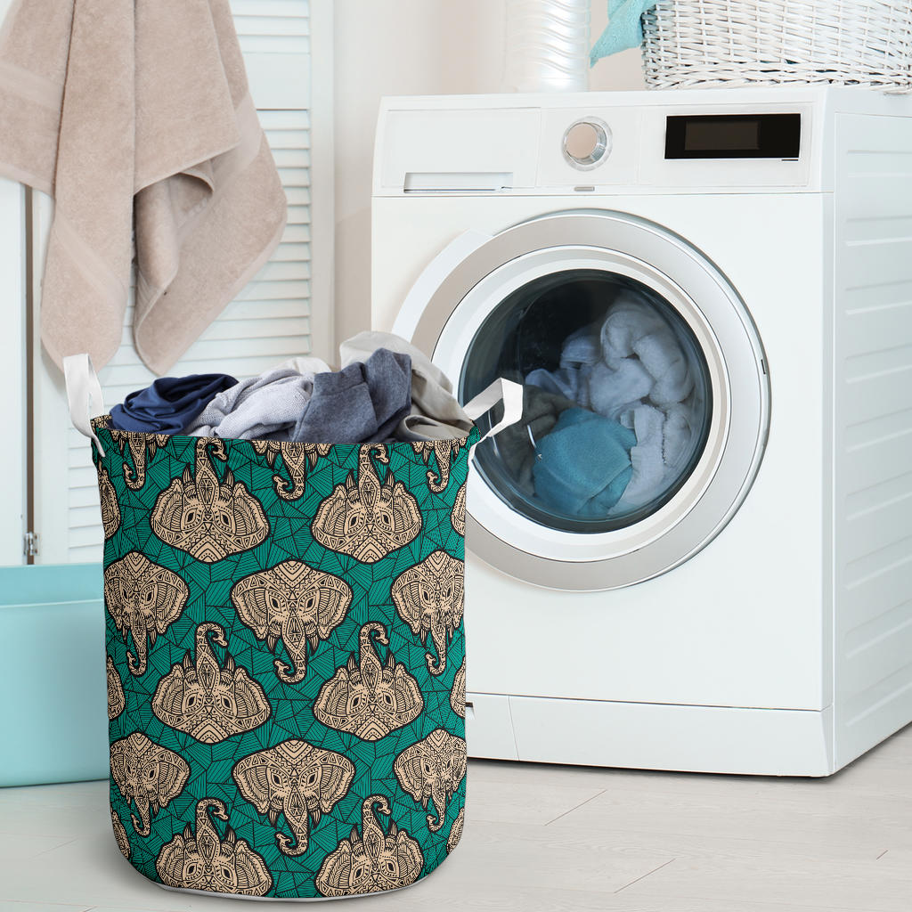 Boho Head Elephant Laundry Basket
