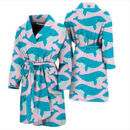 Whale Print Design LKS302 Men Bathrobe