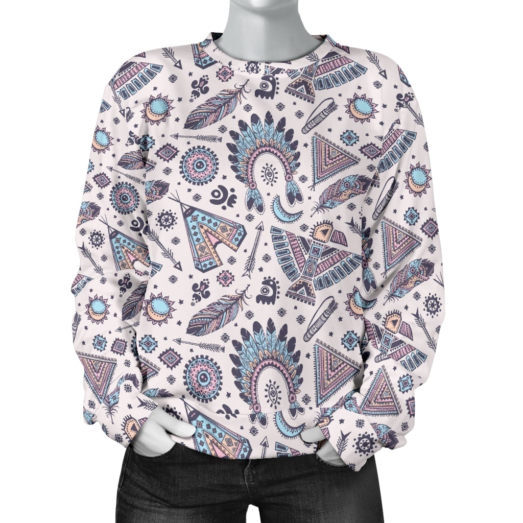 Eagles Native American Indian Symbol Women Long Sleeve Sweatshirt