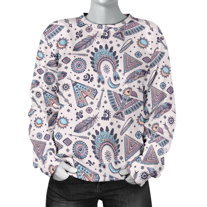 Eagles Native American Indian Symbol Women Long Sleeve Sweatshirt