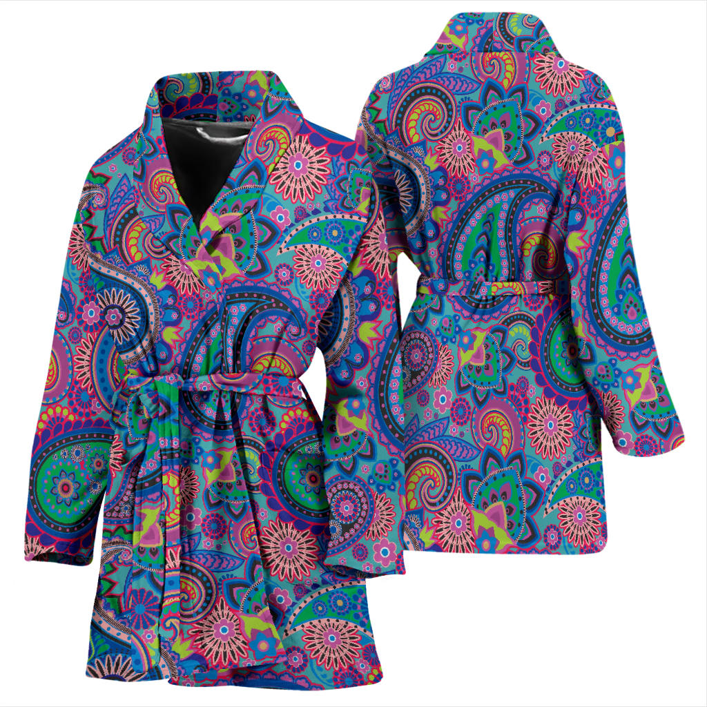 Paisley Colorful Pattern Print Design A02 Women Bathrobe