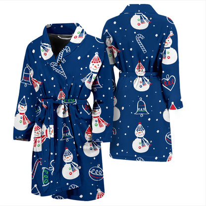 Snowman Print Design LKS306 Men Bathrobe