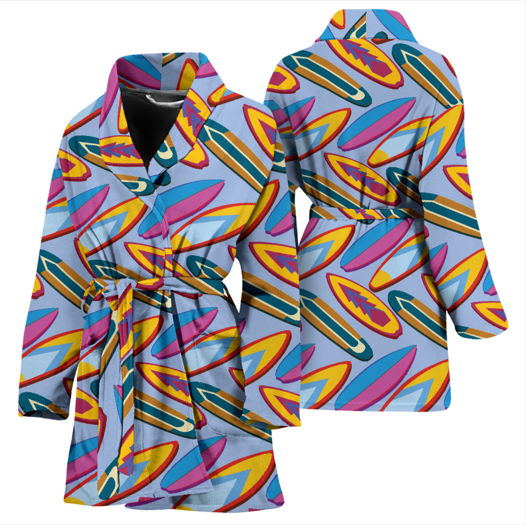 Surfboard Pattern Print Design LKS303 Women Bathrobe