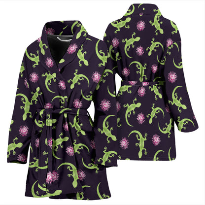 lizard Print Design LKS402 Women Bathrobe