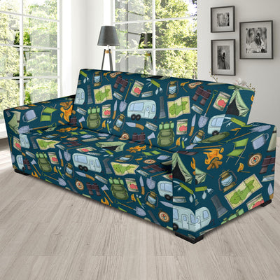 Camping Pattern Print Design 02 Sofa Slipcover