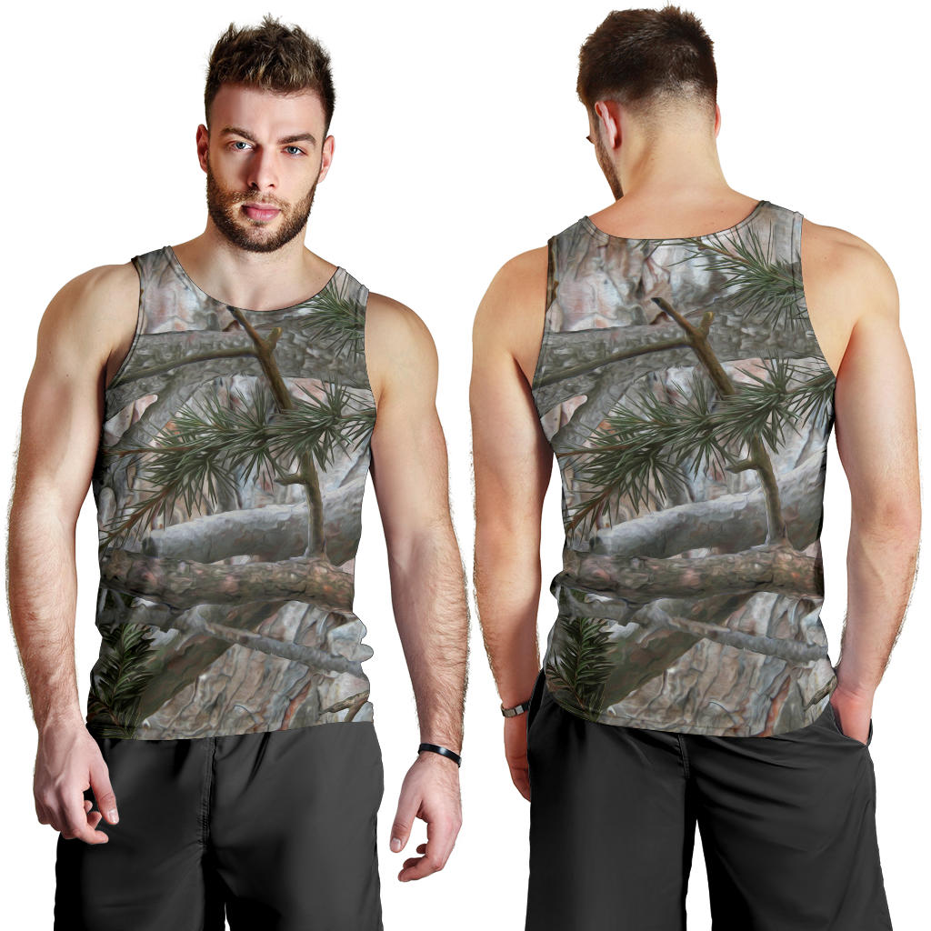 Camo Realistic Tree Forest Pattern Men Tank Top